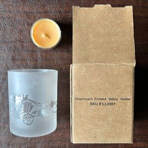 New in Box -Wells Fargo Stagecoach Frosted Votive Holder